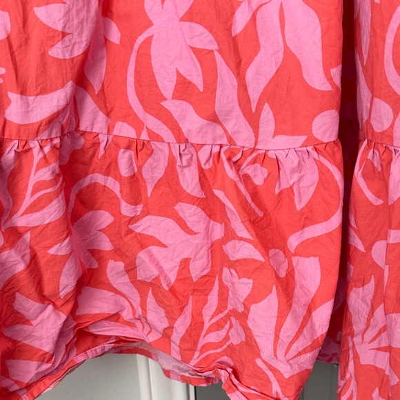 Time and Tru Pink and Coral Ruffled Cotton Dress with Pockets Size XXL - Picture 6 of 10